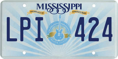 MS license plate LPI424
