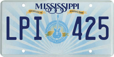 MS license plate LPI425