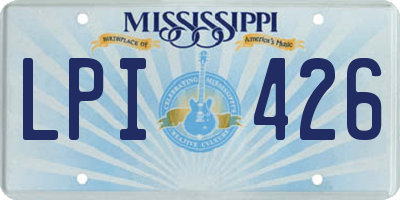 MS license plate LPI426