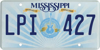 MS license plate LPI427