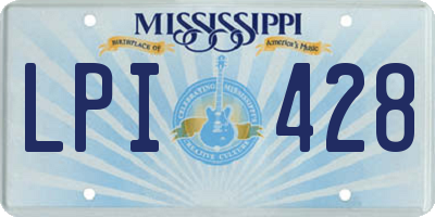 MS license plate LPI428