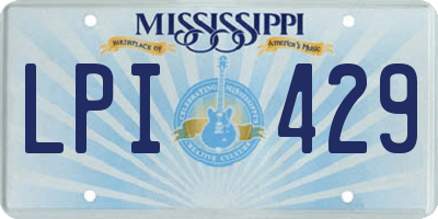 MS license plate LPI429