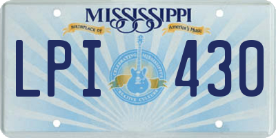 MS license plate LPI430