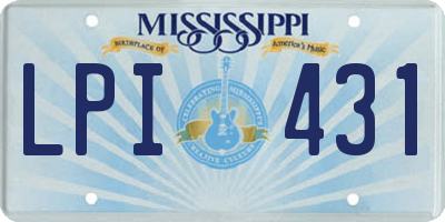 MS license plate LPI431