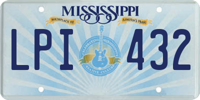 MS license plate LPI432