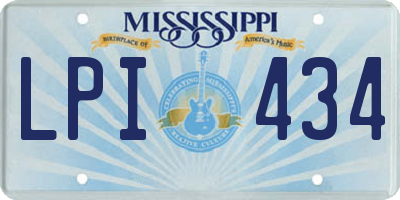 MS license plate LPI434