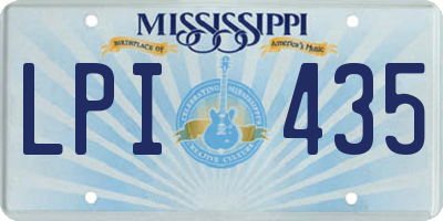 MS license plate LPI435