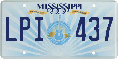 MS license plate LPI437