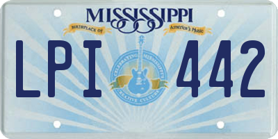 MS license plate LPI442