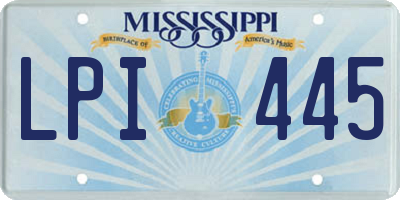 MS license plate LPI445