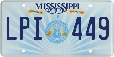 MS license plate LPI449