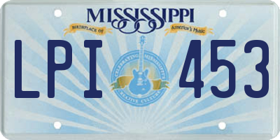 MS license plate LPI453