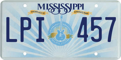 MS license plate LPI457