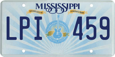MS license plate LPI459