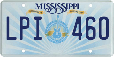 MS license plate LPI460