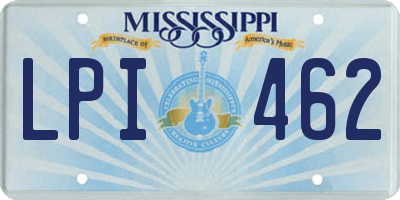MS license plate LPI462