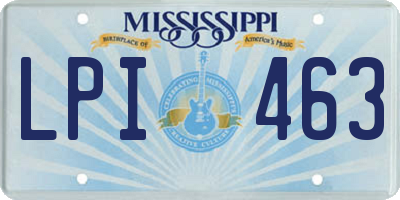 MS license plate LPI463