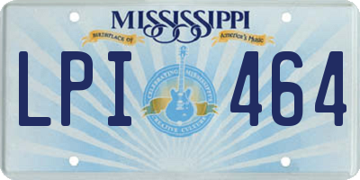 MS license plate LPI464