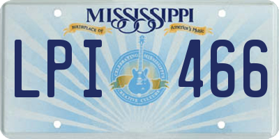 MS license plate LPI466