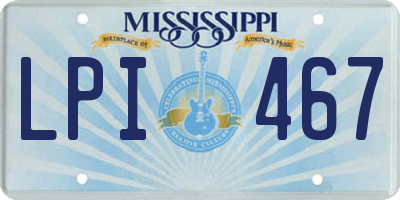 MS license plate LPI467