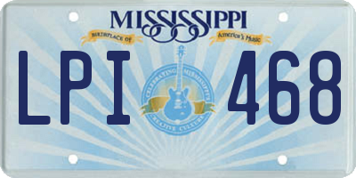 MS license plate LPI468