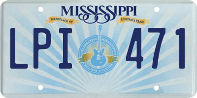 MS license plate LPI471