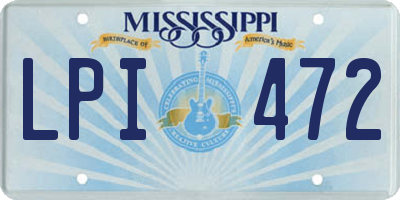 MS license plate LPI472
