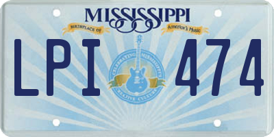 MS license plate LPI474