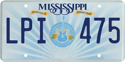 MS license plate LPI475