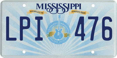MS license plate LPI476