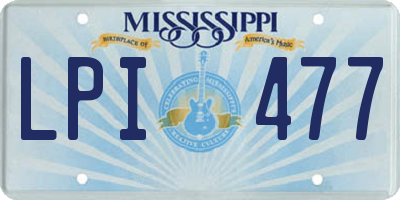 MS license plate LPI477