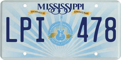 MS license plate LPI478