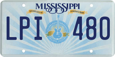 MS license plate LPI480