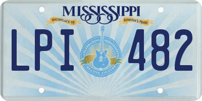 MS license plate LPI482