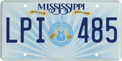MS license plate LPI485