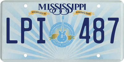 MS license plate LPI487