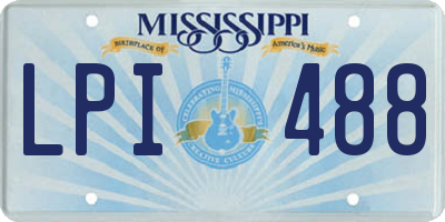 MS license plate LPI488