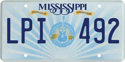 MS license plate LPI492