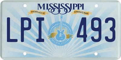 MS license plate LPI493