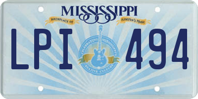 MS license plate LPI494