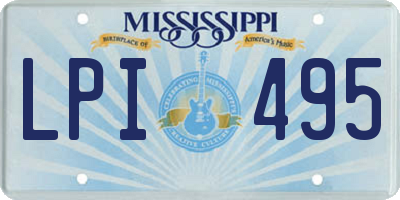 MS license plate LPI495