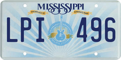 MS license plate LPI496
