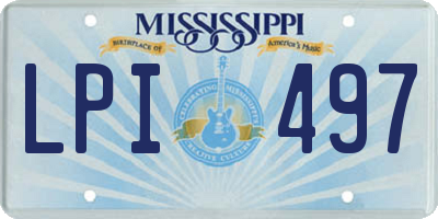 MS license plate LPI497
