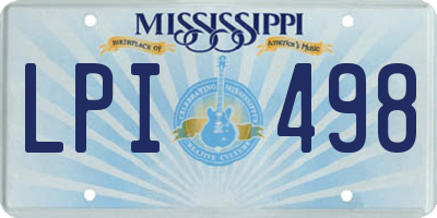 MS license plate LPI498