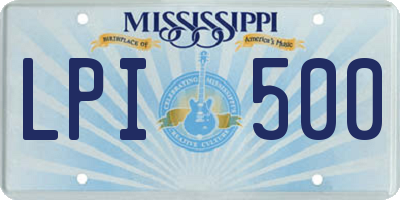 MS license plate LPI500