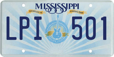 MS license plate LPI501