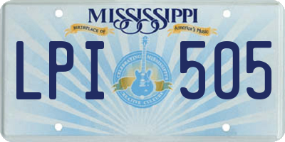 MS license plate LPI505
