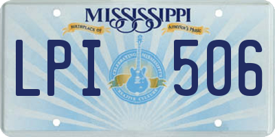 MS license plate LPI506