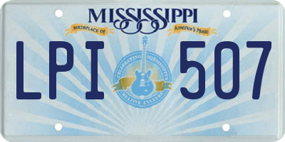 MS license plate LPI507