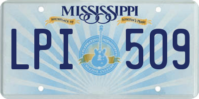 MS license plate LPI509